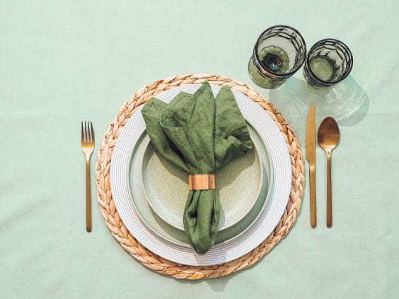 St. Patrick’s Day dinner table setting.