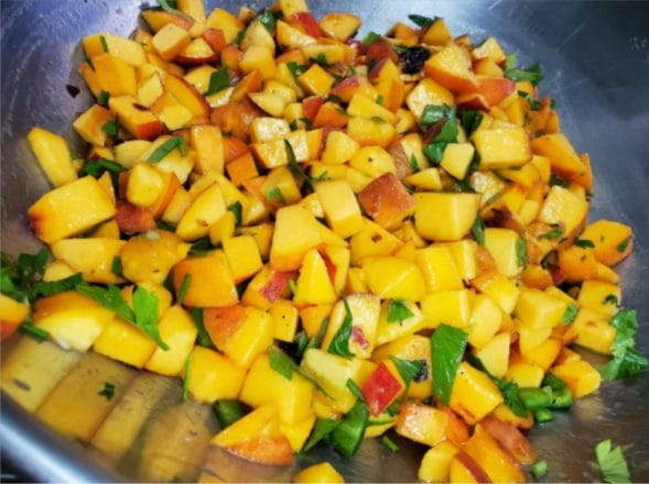 We use peach salsa to make our spicy grilled skirt steak even healthier.