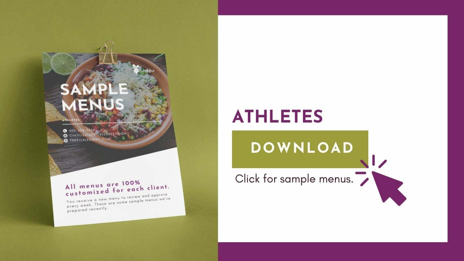 Athletes Sample Menus