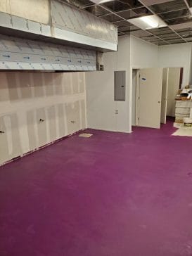 The Pickled Beet's signature purple floors.
